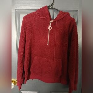 Harlow Olive Zip Up Sherpa Sweater